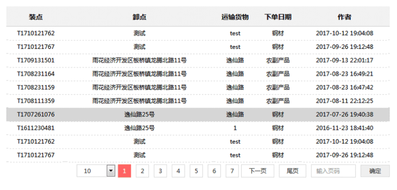 jQuery带分页动态数据表格插件