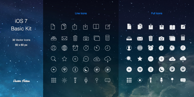 苹果ios7风格的功能线性图标素材