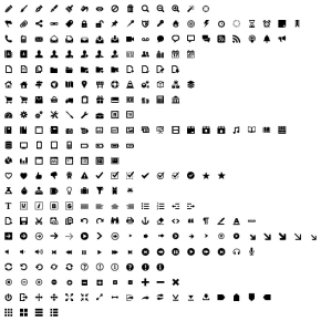 16x16黑色常用的网站后台图标png透明图标素材下载