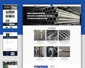 外贸企业展示站钢材不锈钢原材料wp英文主题源码模板多语言询盘网站