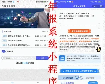 2023小微企业年报服务系统/年报小程序H5系统电销年报系统企业年审企业年报申请管理