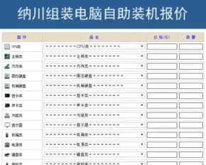 电脑装机报价系统，电脑组装报价系统，报价系统，电脑手机自适应