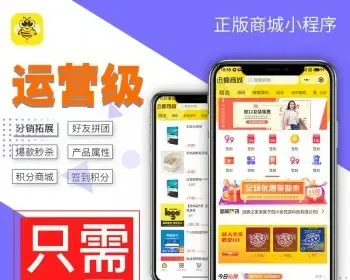 小程序商城运营版（秒杀、拼团、积分商城、自定义布局、移动端管理）