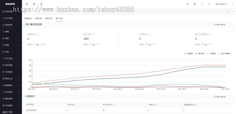 在线教育知识付费平台系统源码/音频视频图文直播付费学习/考试答题作业多种营销方式