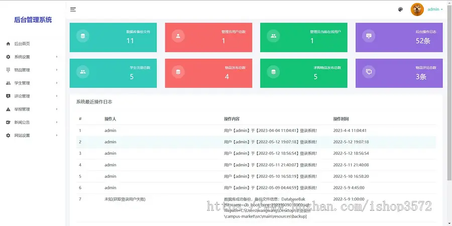 校园二手市场交易系统springboot项目,java项目含源码+数据库+报告