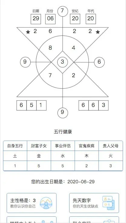 易数通-算命-生命密码-数字能量-九宫格-uniapp-小程序+后台