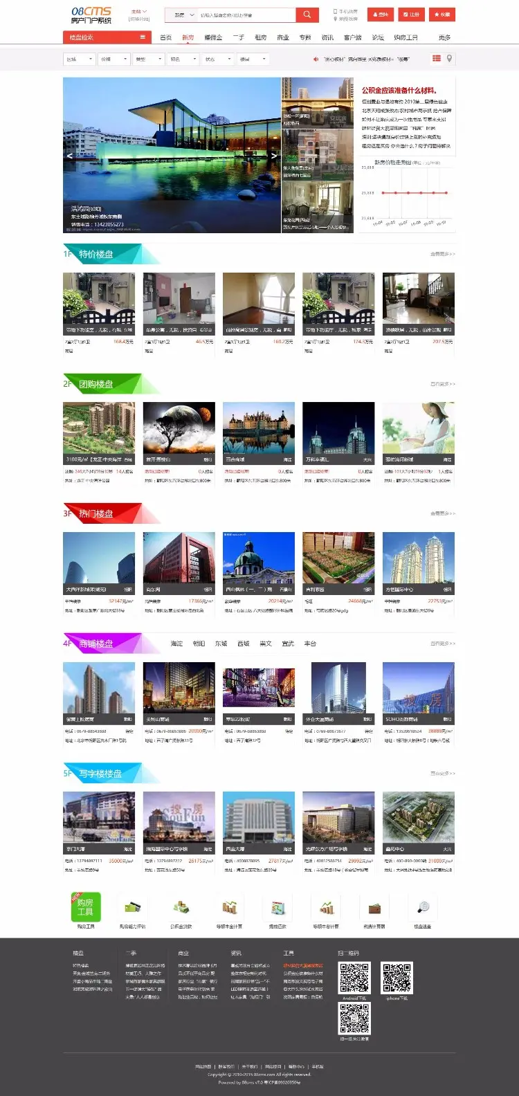 全网：08cms房产门户系统8.1本含手机版本