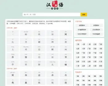 自适应html5帝国cms汉语字典大全字典查询网站源码整站模板带采集