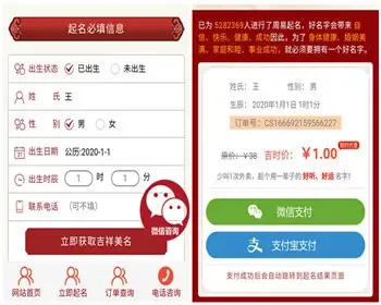 周易在线起名系统宝宝取名成人改名易经取名命理算法在线付费起名程序五行八字起名源码