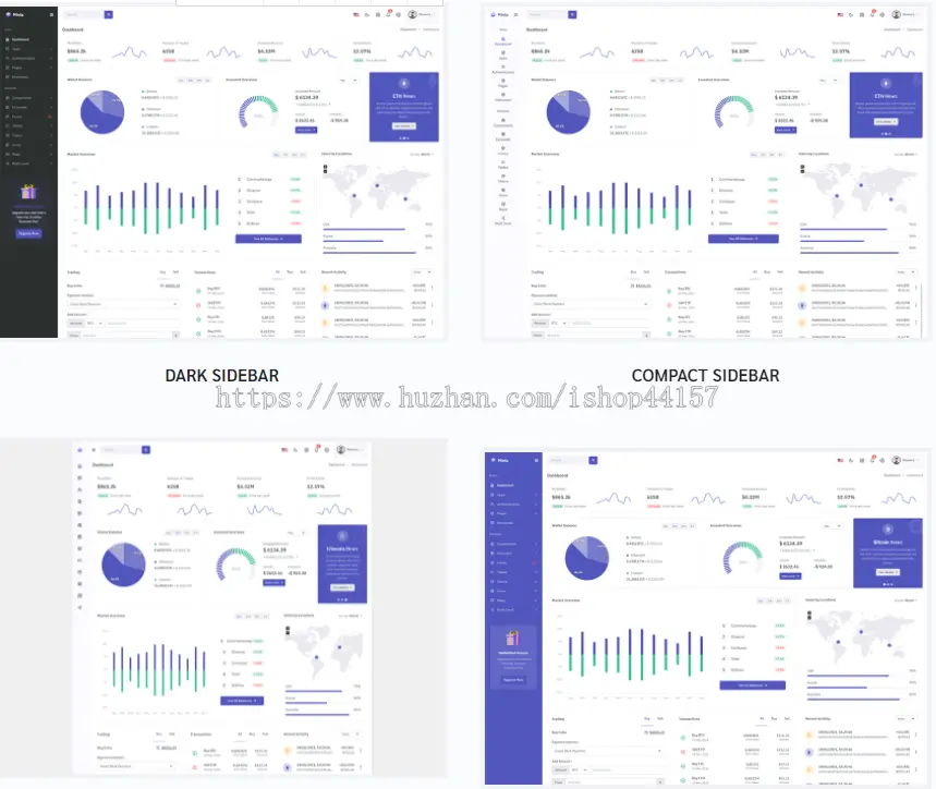 Bootstrap + gulp构建深浅双色管理后台仪表盘PHP模版