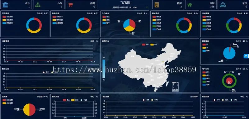 智慧物业小区管理系统住户管理在线缴费报修多小区管理