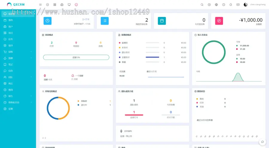 企业CRM系统/公司CRM系统/全开源CRM程序持续更新/自带合同生成/多语言/自动发货