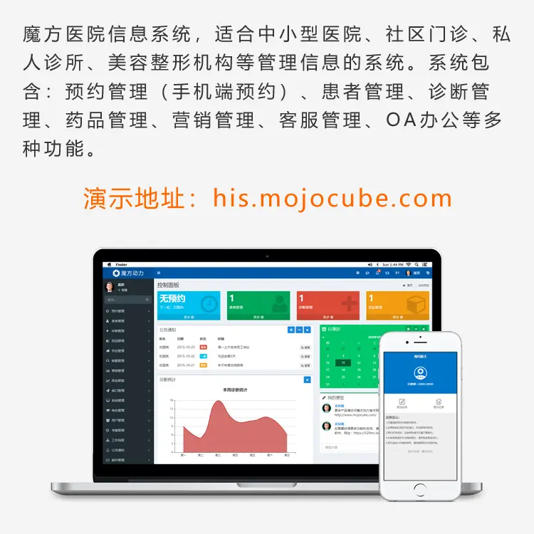 魔方HIS 医院信息系统 诊所软件 门诊管理 预约挂号 医疗收费系统