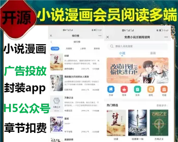 2023落地运营小说漫画源码 H5+公众号 会员阅读章节扣费签到奖励可封app自动注册广告投放