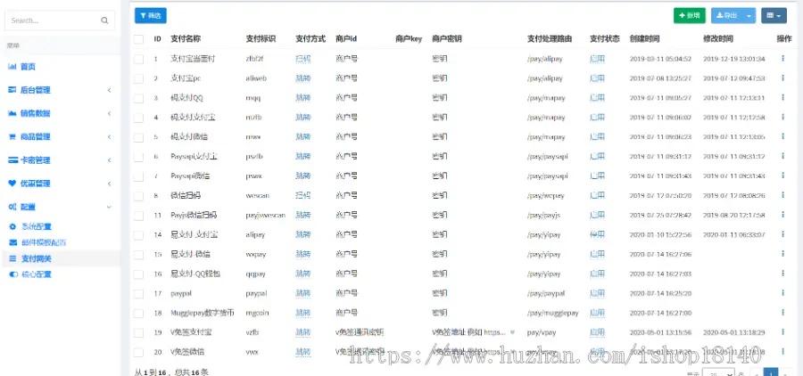 全开源个人自助发卡网源码集成了十几个支付接口