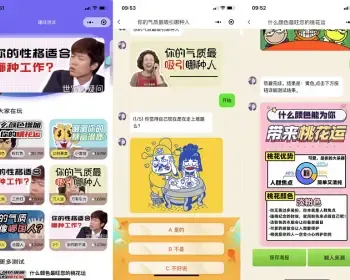 全新UI趣味测试微信小程序源码下载,功能安装简单带流量主