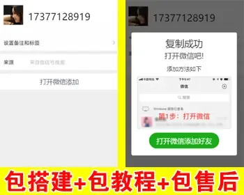 【包搭建】网址跳转微信添加好友+自动复制微信号+提示打开微信+加微信单页+搭建教程