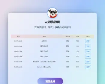 网站域名出售单页PHP模板引导页源码网址发布页源码