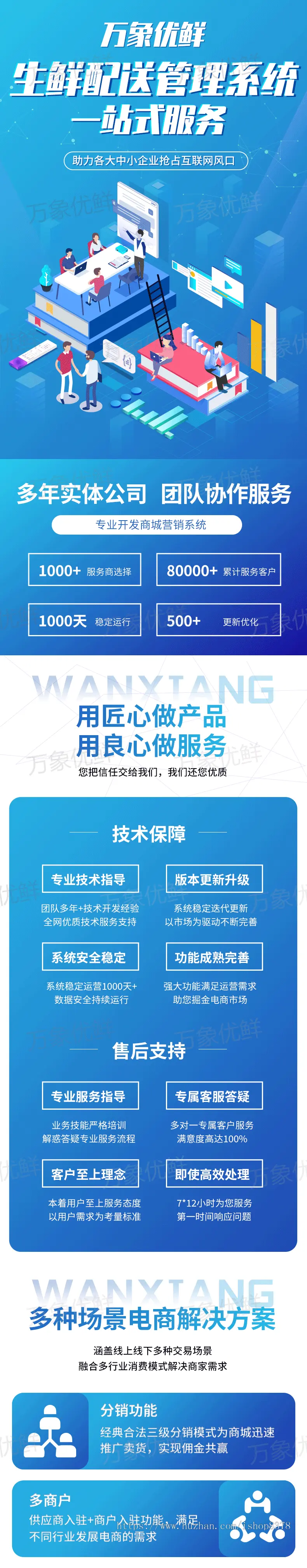 万象优鲜系统源码部署按年租用SAAS多插件多渠道商家管理小程序公众号第三方物流商品库