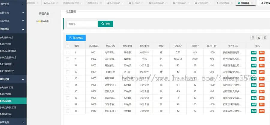 java+springboot进销存管理系统源码