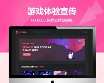 推荐 （自适应手机端）HTML5热门游戏体验宣传纯静态网站模板