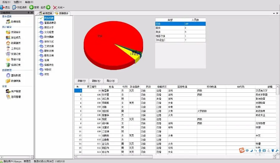 asp.net教师信息管理系统源码CS，winform 