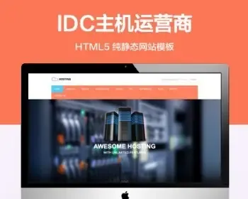 推荐 （自适应手机端）外国商务服务器IDC运营商网站模板 html网站托管服务企业网站源码