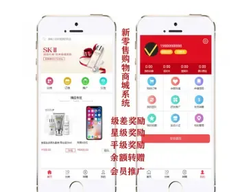 新零售购物商城系统源码级差奖励、会员制可封装APP