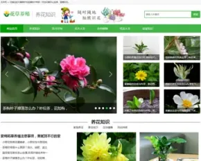 （带手机版数据同步）花卉养殖新闻资讯类织梦模板 绿色花草植物网站模板