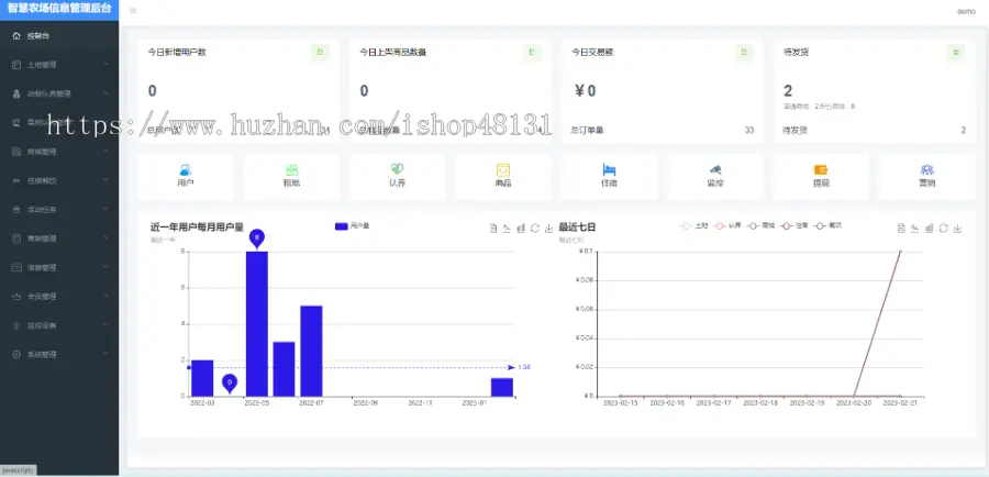 智慧农场微信小程序，租地、认养、商城，java开发