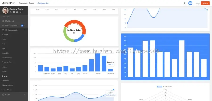 Bootstrap4 html5后台管理面板前端主题UI框架