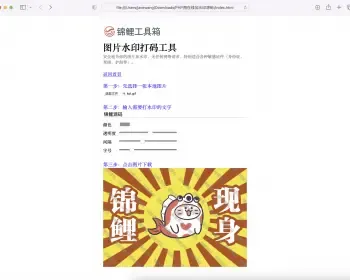 2023PHP图片在线加水印图片打码工具网站源码