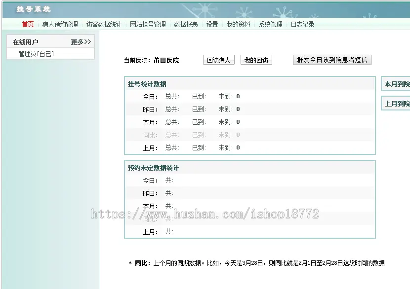 莆田医院预约系统带数据汇总报表