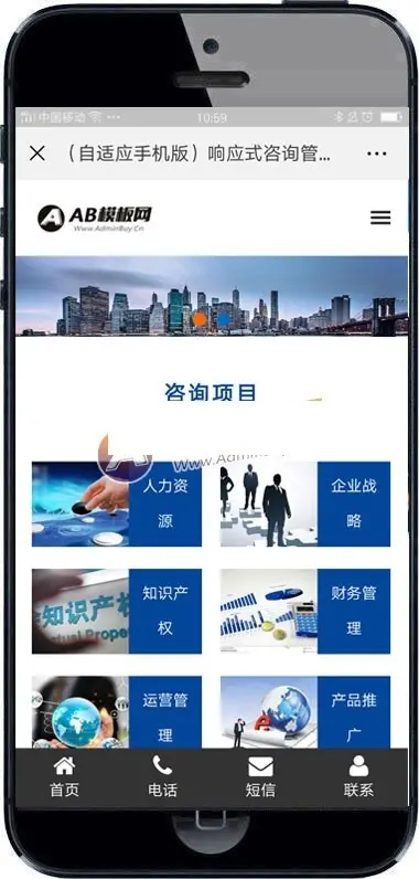 响应式咨询管理类网站织梦模板 HTML5企业管理咨询机构网站带手机版