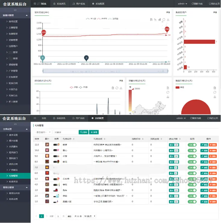 YII框架媒体企业财经直播会议系统四套模版稳定通讯框架媒体集团企业工作交流直播系统