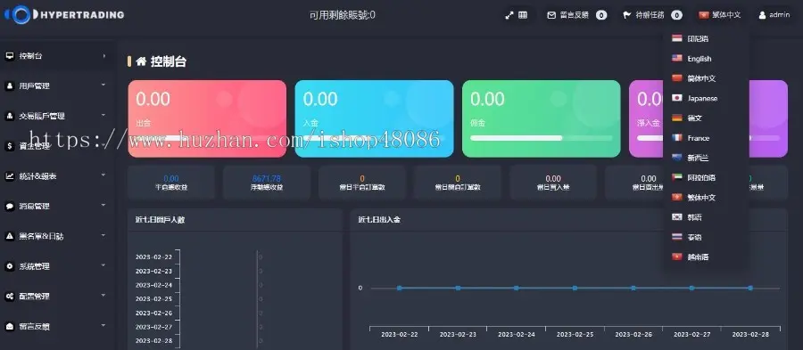 交易系統Hypertrading客户端CRM管理后台