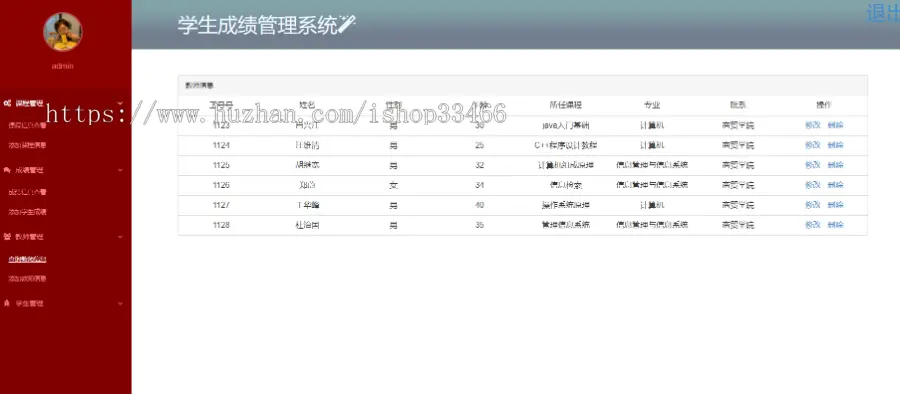 javaweb JAVA JSP学生成绩管理系统源码jsp成绩管理系统jsp学生信息管理 jsp学生管理系统