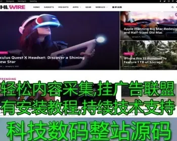 英文Lead联盟运营 科技数码新闻网站WordPress主题整站数据 带采集器