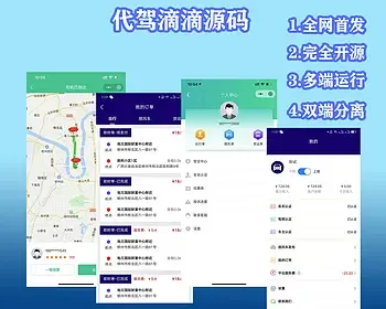 【限时】全网首发滴滴网约车代驾顺丰车拼车货车司机双端小程序APP源码