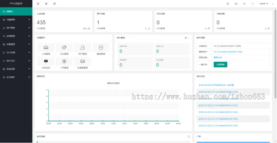 PTCMS小说网站源码带手机版送自动更新采集规则,文章在线阅读系统,整站模板