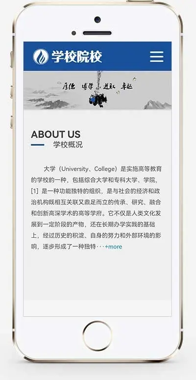 （自适应移动端）响应式外国语学校网站源码 HTML5响应式大学学校院校类网站模板