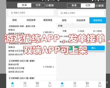 游戏代练APP源码/游戏伴侣源码/游戏代练源码/任务APP源码/接单发单下单