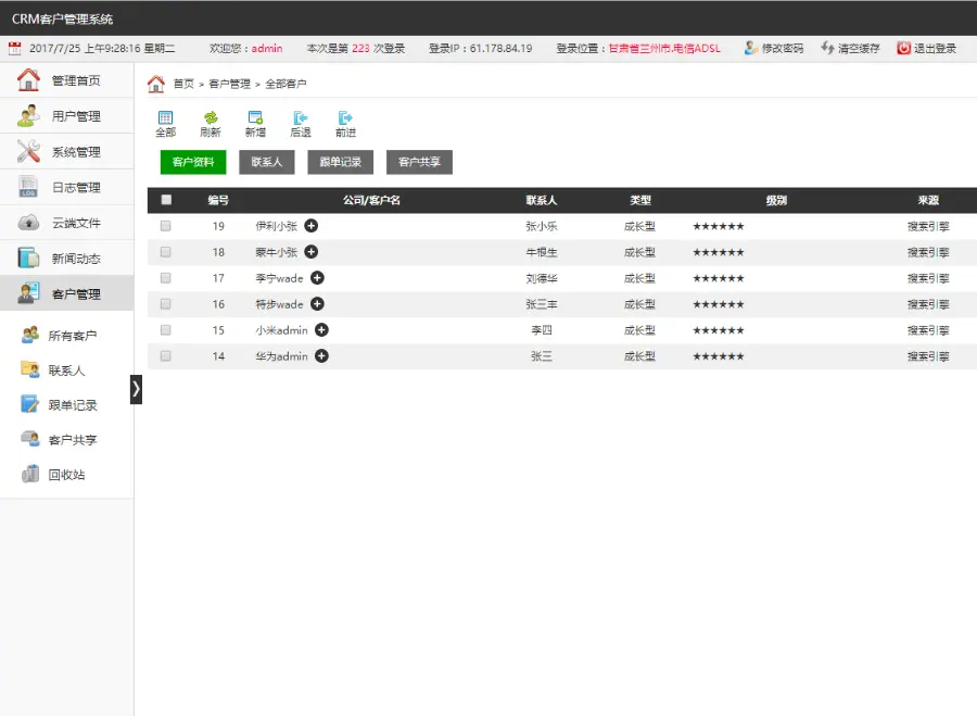 CRM客户关系管理系统  thinkphp erp二次开发bug 已修复wms 手机端需另购 