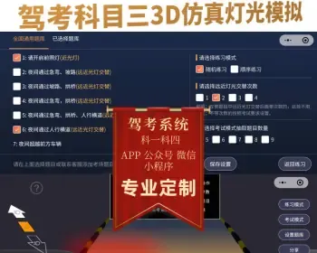 驾考科目三3D仿真灯光模拟系统微信小程序版