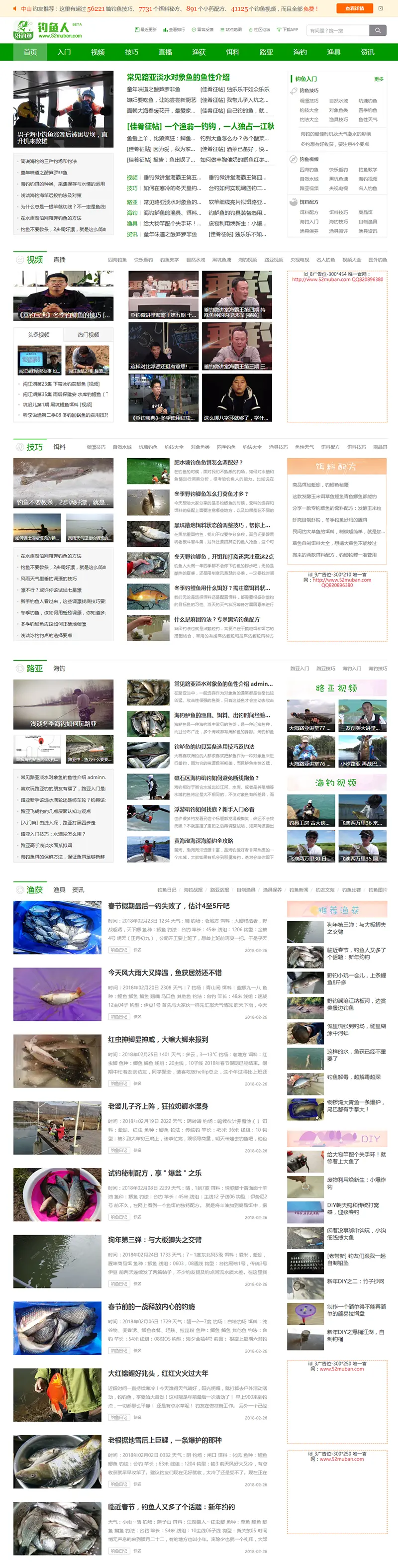 仿《钓鱼人》网站源码 钓鱼行业网站源码 钓鱼新闻资讯钓鱼图片源码