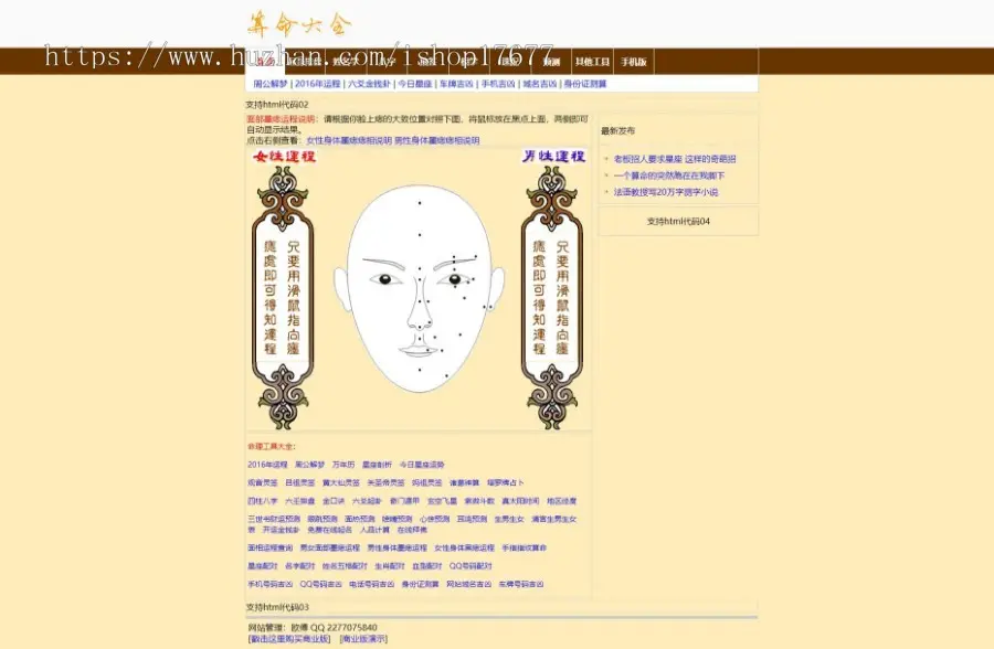 【ASP源码】在线算命网站源码 神算一条街 占卜算卦八字算命风水源码下载