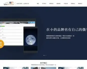 响应式微信科技微享类网站织梦模板（自适应手机端）企业工厂商铺网站源码风格模板