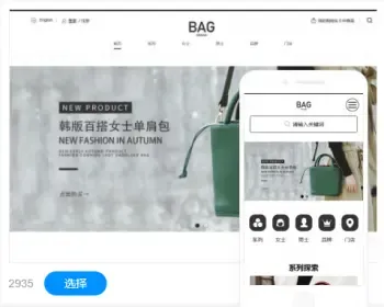 箱包类网站建设手机站小程序制作商城模板建站自适应网站