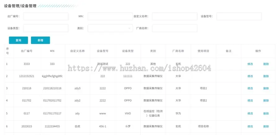 设备管理系统，厂商设备的，环境方面的