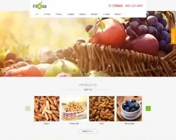 绿色宽屏大气鲜果坚果休闲食品加盟连锁公司网站源码